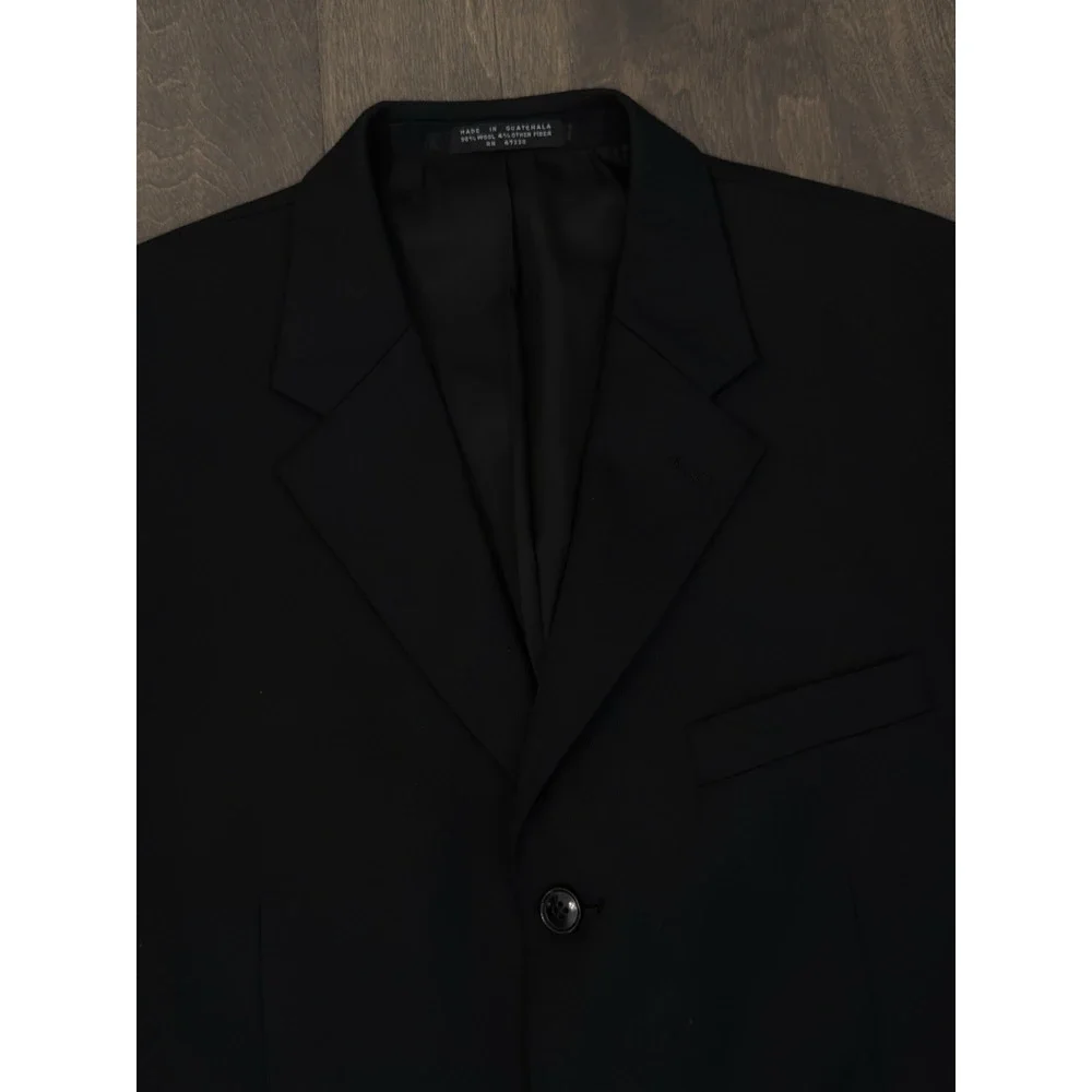 Jones New York‎ Sports Coat Suit Mens Size 41R Black 3 Button Wool Blend Blazer